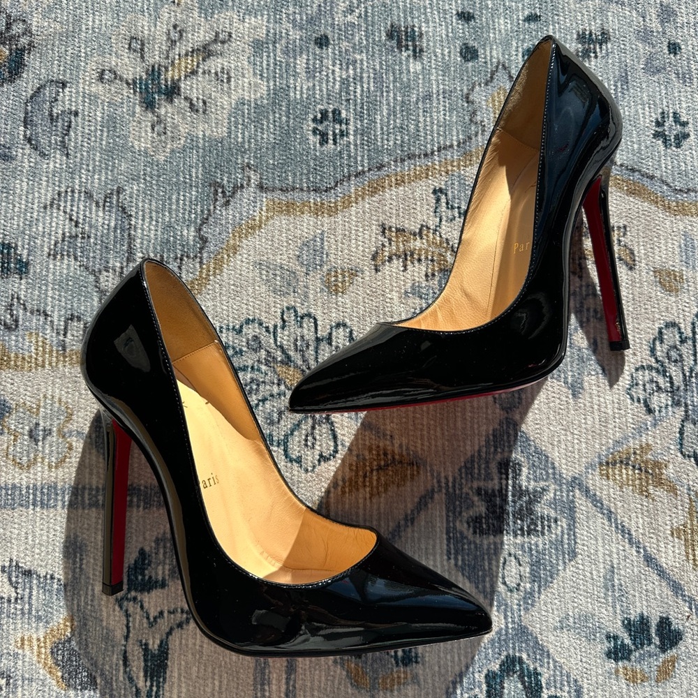 Christian Louboutin Pigalle 120 Patent Calf Black Size 38